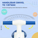 Blue Toddler Balance Bike, Anti-Slip Handlebars, 4 Wheels, No Pedal - Ages 18-36 Months