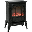 Black Electric Fireplace Stove with LED Flame Effect 1000W/2000W
