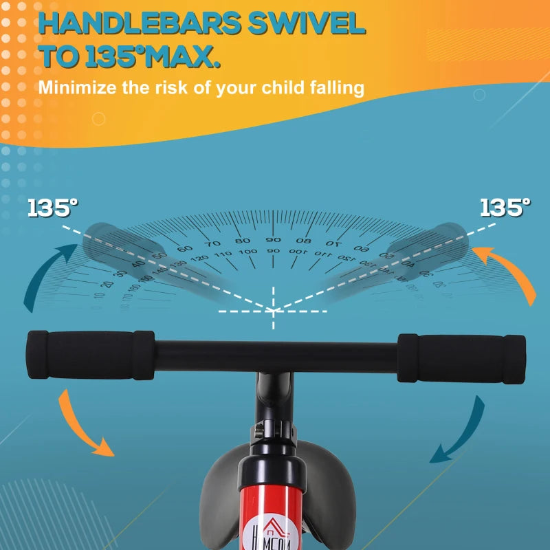 Red Toddler Balance Bike with Removable Stabilisers