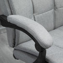 Light Grey Ergonomic Office Chair with Footrest and Armrests