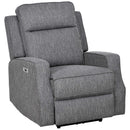 Electric Reclining Chair with USB Port and Footrest - Charcoal Grey