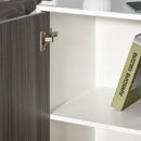 Grey High Gloss Sideboard with Push-Open Design and 2 Drawers