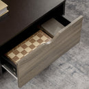 Modern Black Coffee Table with Storage Shelves and Drawers