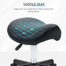 Black Adjustable Saddle Stool for Salon, Massage, Spa, Beauty - PU Leather