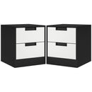 Modern Black Two-Drawer Bedside Tables Set