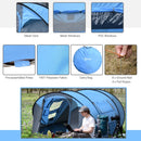 Sky Blue 4-5 Person Pop-up Waterproof Camping Tent with Windows