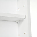 White 5-Tier Wall Display Shelf with Glass Doors - Adjustable Shelves - 60x80cm