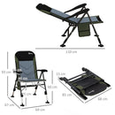 Foldable Fishing Chair with Adjustable Legs - Green/Black