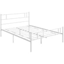 White Metal Double Bed Frame with Storage Space