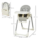 Grey Foldable PU Highchair for Babies