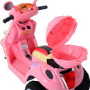 Kids Pink Electric Motorbike Toy Car with Headlight and Music - 6V