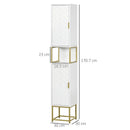 White Slim Corner Bathroom Storage Cabinet with Adjustable Shelf