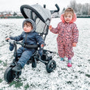 Grey 2-in-1 Cloth Tricycle Stroller for Toddlers