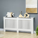 White Slatted Radiator Cover Cabinet with MDF Grill (172 x 19 x 81.5 cm)