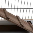 Brown Two-Tier Rabbit Hutch with Wheels