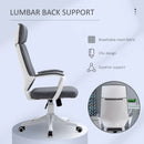 Grey Ergonomic High Back Office Chair with Headrest and Lumbar Support