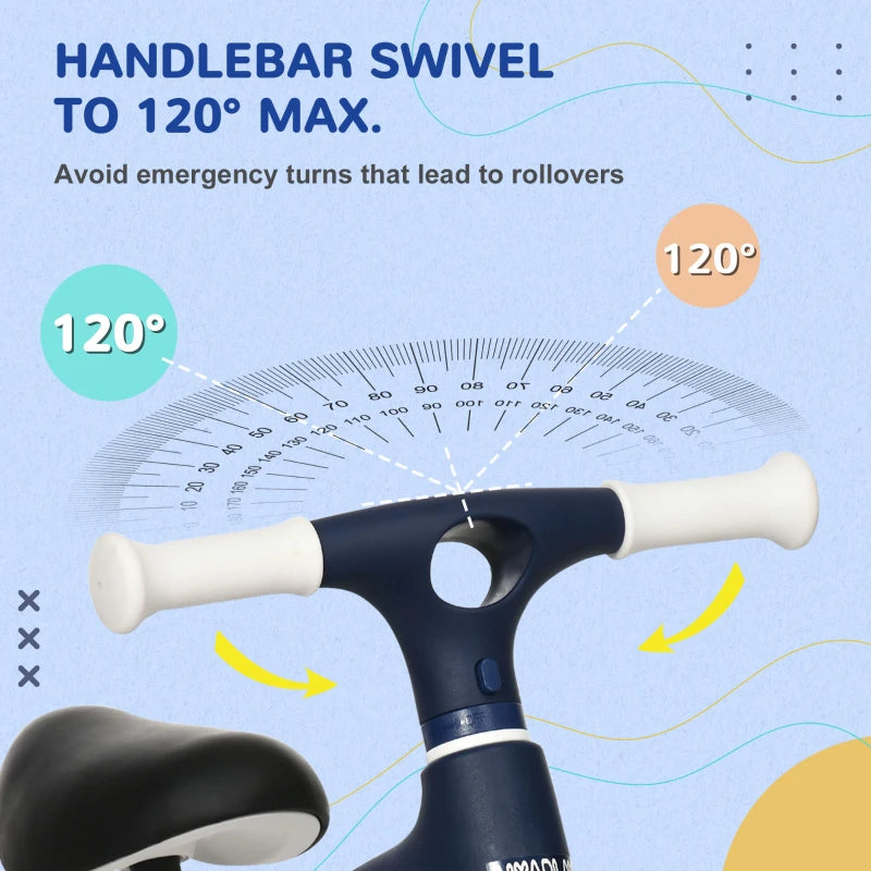 Blue Baby Balance Bike with Adjustable Seat - Ages 1.5-3