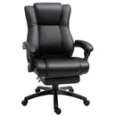 Black Executive Office Chair with Footrest and Wheels
