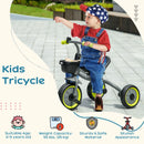 Black Kids Trike with Adjustable Seat, Basket & Bell - Ages 2-5