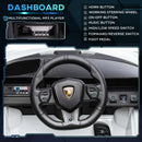 White 12V Kids Electric Ride-On Car with Remote Control and Music