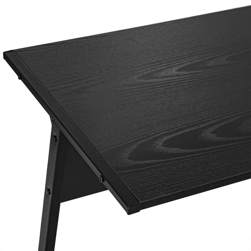 Black L-Shaped Computer Desk - Minimalist Home Office Workstation