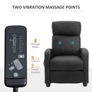 Black Massage Recliner Armchair with Adjustable Leg Rest