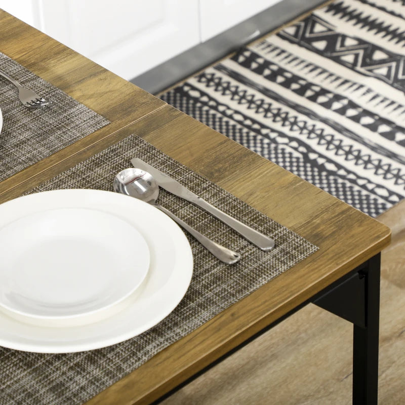 4-Person Natural Dining Table and Bench Set
