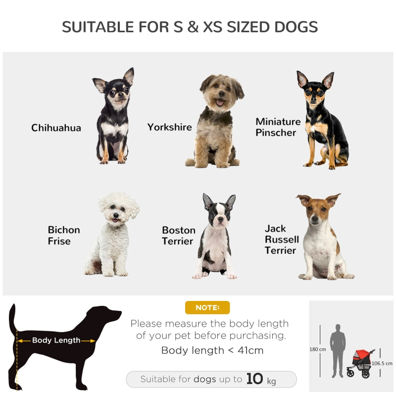 3-Wheel Pet Buggy Red/Black