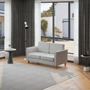 Grey Linen Two-Seater Sofa