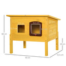 Wooden Outdoor Cat House with Water-Resistant Roof - Grey