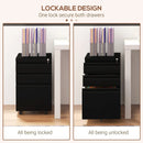 Black 3-Drawer Steel File Cabinet with Pencil Tray
