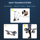 Black Foldable Kick Scooter with Shock Absorption for Teens and Adults