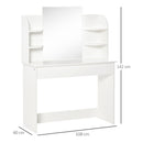 White Modern Dressing Table with Mirror and Storage