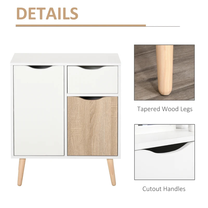 Brown Sideboard Storage Cabinet with Drawer for Bedroom & Living Room