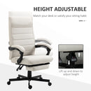 Cream White High-Back Swivel Office Chair with Footrest