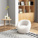 White Swivel Upholstered Accent Chair for Home
