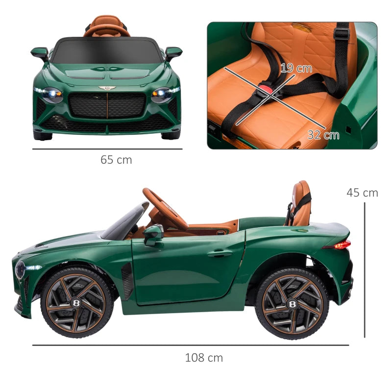 Green Licensed 12V Kids Electric Car with Remote Control and Music