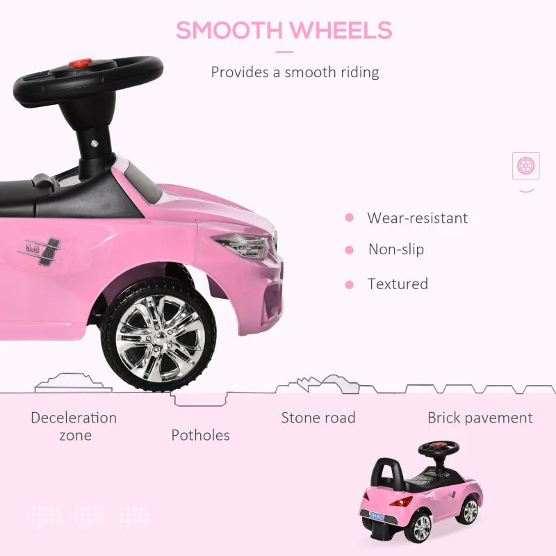 Pink Car Ride Baby Toddler Pink Ride-On Sliding Car