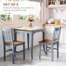 Grey Slat Back Dining Chairs Set of 2, Pine Wood, Kitchen & Dining Room