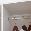 Double Mobile Wardrobe Organizer with 6 Wheels - White