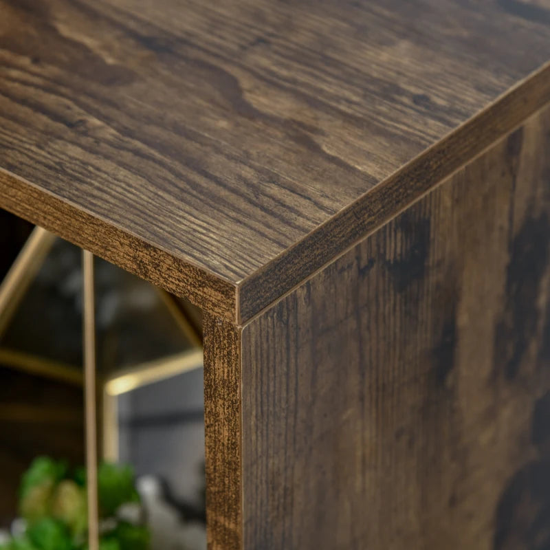 Rustic Brown Cubic Bookcase Shelves - Study, Living Room, Office Storage