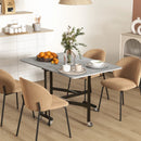 Grey Drop Leaf Folding Dining Table, Metal Frame, Rolling Kitchen Table, 120cm