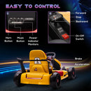 Yellow Electric Kids Go Kart with Reversing Steering Wheel