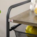 Black Rolling Utility Storage Trolley with 4 Mesh Trays
