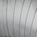 Light Grey Velvet Accent Chair with Ottoman - Curved Back, Wood Frame Legs