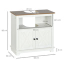 White Bathroom Vanity Cabinet with Double Doors and Shelves, 60x30x60cm