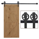 Black 6.6 FT Sliding Barn Door Hardware Kit for Single Wooden Door