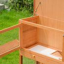 Wooden Outdoor Rabbit Hutch with Run, Double Decker - Brown 122 x 48 x 100 cm