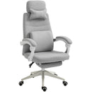 Grey Ergonomic High Back Office Chair with Reclining Backrest and Footrest