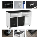 Black Mobile File Cabinet with Lockable Drawer and Open Shelves